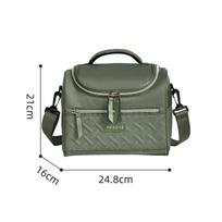 Thickened Lunch Portable Children's Bento Outdoor Picnic Insulated Lunch Box Bag Cross-Border Cold Insulation Ice Pack žalia