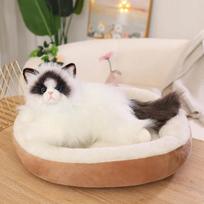 Kawaii imitacinis skudurinis lėlės katės pliušinis žaislas, minkštas kimštas kačiukas, mieli gyvūnai, namų dekoras, miego palydovas vaikams, gimtadienio dovanos 50cm balta