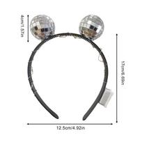 LED Disco Ball Headband for Women/Men/Kids Battery Operated Light Up Costume Accessories for Halloween, NYE, Parties