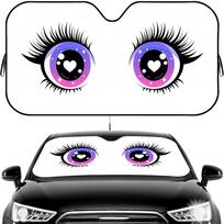 Cute Eyes cartoon Sun Visor Car Windshield Sun Shade UV Protection Heat Insulation Cover Universal  Sun Protector