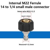 1Pcs M22-14mm/15mm to 3/8 and 1/4 Inch Pressure Washer Adapter Couplers Swivel Adjustable Spray Sprinkler Quick Connector (as the picture,16mm)