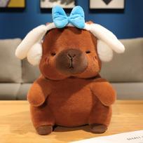 40cm Cartoon Cute Headphone Capybara Plush Doll Pillow Long Ears Rabbit Earmuffs Capybara Plush Toy Home Decor Gift For Kids about 40cm