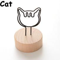 2026 1 PC Party Decor Desktop Ornament Home Decoration Message Left Supporter Round Wooden Holder Picture Clip Photo Frame