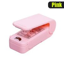 Space-Saving Mini Snack Sealer, Reusable Easy-Use Vacuum Sealer for Commercial Use in Shops,Food Carts,Mini Sealing Machine rožinė