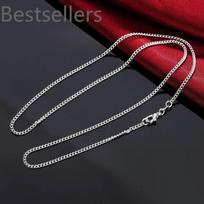 40-75cm 925 Sterling Silver Necklace 16/18/20/22/24/26/28/30 Inch 2MM String chain for Women Men for Jewelrys pendants black