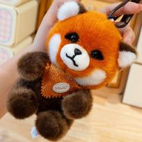Palm Treasure Red Panda Fox Lamb Plush Doll Pendant - Cute Keychain or Desktop Toy