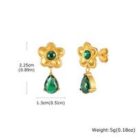 Vnox Elegant Colorful Drop Crystal Flower Earrings for Women Gold Color Stud Zircon Earrings Luxury Wedding Party Jewelry Gift
