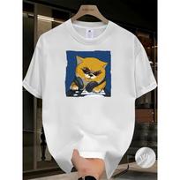 European sizes Men's Shiba Inu T-Shirt - Cute Shiba Coin Logo & Dog Print, Casual Round Neck Summer Tee S balta