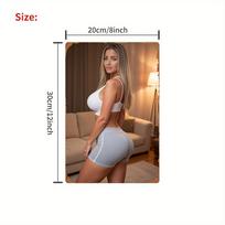 Vibrant Sexy Woman Metal Sign Classic Side Profile Wall Decor for Bedroom Home Theater xin 20x30cm（7.8x11.8inch）