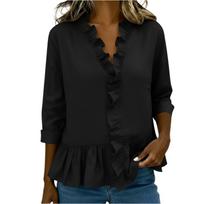 Fashionable Women's Cardigan Button Bohemian Top L juoda