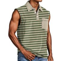 Men's Casual Pocket Button Collar Sleeveless Vest L armijos žalia spalva