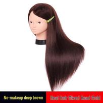 Real Hair Mannequin Head for Perming, Curling, Straightening, Cutting, Updo, and Braiding Practice. black