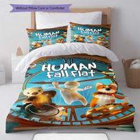 Human Fall Flat Bedding Quilt Set Quilt Cover Pillowcase Home Decoration Birthday Gift (1 * duvet cover + 2 * pillowcase, without core) 135x200cm