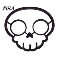 Silicone Egg Mold Fried Mold, Halloween Theme Skull Shape, Non-Stick High Soft Ring Temp Resistant Ring, Breakfast Cooking Tool Kitchen Gadget juoda