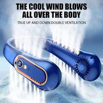 Portable Mini Hanging Neck Fan, Bladeless Neckband Fan, Digital Display, Power Air Cooler, USB Rechargeable, Black balta