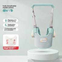 Summer Breathable Baby Walking Harness Anti-Strain Waist Support Anti-Fall Traction Strap Teal Green Power white