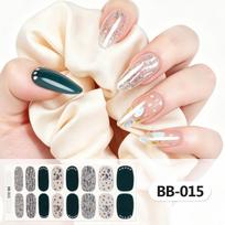 Retro Ins 20-Piece UV Gel Nail Stickers - No-Bake, Full Cover, 16 Fingertip Coverage