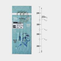 An Hong Lu 20# Tin-Plated Fishing Hook Rig - Rust-Proof, Anti-Tangle Nylon Line, 3 Hooks for Sea Fishing Bass Grouper. Size 18# balta