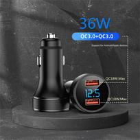 Automobilinis įkroviklis Type C Greitas USB C įkroviklis skirtas iPhone Samsung Macbook Automobilinis įkrovimas Quick Charge 3.0 Mobilus Telefonas Pd įkroviklis