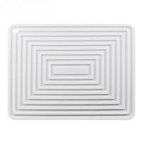 Didelis 29 cm silikoninis padėkliukas puodui kvadratinis sutirštintas karščio izoliacinis kilimėlis neslystantis gofruotas virtuvės stalo kilimėlis 29x23x0.35cm balta