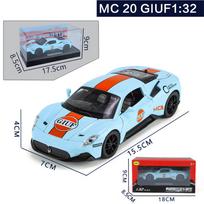 1/32 mastelio žaislinio automobilio modelis MC20 911 Gulf, lietas iš lydinio, su garsu ir šviesa, kolekcinis, dovana vaikams gimtadienio proga 1/32-Size:15.5*7*4cm mėlyna