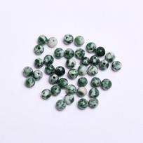 20-40pcs 4/6/8/10mm Round Green Dot Natural Stone Loose Beads DIY Handmade Bracelet Necklace Jewelry Accessories for Jewelry Making 4mm about 40Pcs