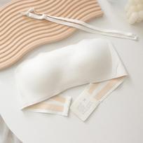 Seksuali, besiūlė viršutinė liemenėlė, nematomos liemenėlės be petnešėlių, moteriškas apatinis trikotažas plonas neslystantis Push up Bralette Wireless apatinis trikotažas moterims xl smėlis