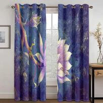 Chinese Flower Phoenix Bird Blackout Window Curtains for Bedroom Living Room Bathroom Kicthen Door Hall High Shading New Pattern W55 X H120cm X 2&Grommet Top gray