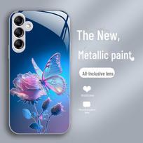 Galaxy A serijos viskas įskaičiuota gradientinis drugelio gėlės rožės dėklas A21S, A23, A31, A52S, A70, A72 modeliams S30