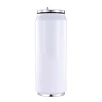 500ML Pasidaryk pats Sublimacinis puodelis-skardinė Nerūdijančio plieno Termosinis butelis su šiaudeliu Coca-Cola skardinė Kelioninis automobilinis Termosas Gėrimo puodelis 500ml white