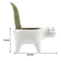 Cute Cat Ceramic Succulent Planter – Animal Flower Pot for Cactus & Tabletop Decoration A