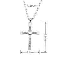 Necklace Necklace Alloy Fast And Furious 8 Necklace Cross Pendant With Diamonds white