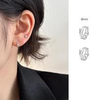 Double Layer Möbius Hoop Earrings - Simple Stackable Wavy Bands for Women