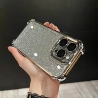 Applicable To IPhone16proMax New Year Flash Powder Mobile Phone Case Plating Airbag Apple 15 Four Corner Anti-fall Protection Case iPhone16
