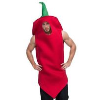 Halloween Chili Pepper Cosplay Costume, Adult Adult One Size raudona