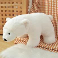 Mielas baltasis lokys lėlė pliušinis žaislas zoologijos sodas gulintis mažas baltas lokys lėlė vaikams miegui nuraminti skudurinė lėlė 26cm white