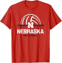 Nebraska Cornhuskers Volleyball Smash Red T-Shirt 2XL