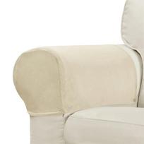 Color Armchair Covers Non-Slip Anti-Dust Sofa Armrest Protector Soft Velvet Couch Arm Rest Covers Furniture Protector 2Pcs Solid 2pcs armrest cover gray