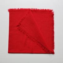 Fringed Cotton Crepe Napkins with Tassel Decoration 30*30cm (Fringe ~1cm) raudona