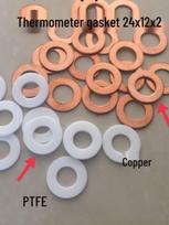 PTFE and Copper Gaskets, Thermometer, Pressure Gauge, Thermocouple, Electric Heating Tube, Bellows, Flange Seal Gasket PTFE 12x6x2 (50 pcs)