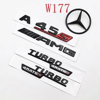 Karšta automobilio lipdukas 3D ABS Juodas A45S Logotipas Turbo 4MATIC Ženklelis Automobilio Galinis Žvaigždės Lipdukas Bagažinė AMG Emblema Mercedes Benz A 45S AMG W17