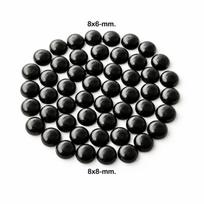 Natural Black Onyx Round Cabochons – 8x8 mm Smooth Flat Back Gemstone Lot for Jewelry Making 1 Piece juoda