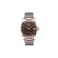 Tissot Titanium Series Automatinis Mechaninis Laikrodis 50m Atsparus Vandeniui 32mm Rudas Ciferblatas Titano Metalas Auksu PVD Dengtas Korpusas T087.207.55.297.00 Regular Watch Box,Brown