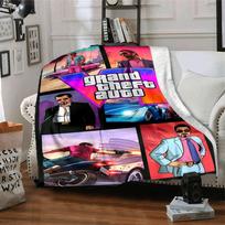 1pc Grand Theft Auto Soft Flannel Blanket with Designer Print - A cozy blanket for all seasons, perfect for the couch, bed, officeB91 80cmx120cm(31inx47in)