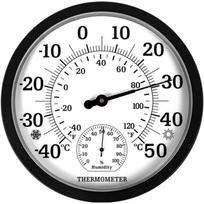 25CM Decorative Thermometer Hygrometer Clock for Garden Wall Decor Indoor Outdoor Thermometer Home Decoration Temperature Gauge juoda