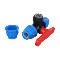 PE vamzdžio 3 krypčių rutulinis vožtuvas 20mm/25mm/32mm/40mm/50mm Plastikinis greito prijungimo trišakis vožtuvas DN15 DN20 DN25 DN32 DN40 Vamzdžio jungtis 20mm