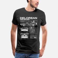 Back To the Future Delorean Schematic T-shirt Printed T-shirt Men's Motorcycle Cotton T-shirt Summer Men Hip Hop T-shirt - Me... S įvairiaspalvis