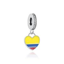 s925 Sidabrinis Britanijos Ispanijos Brazilijos Dominikos Nacionalinės Vėliavos Pakabukas Pastato Karoliukai Tinka Apyrankei Papuošalų Aksesuarai Pakabukas