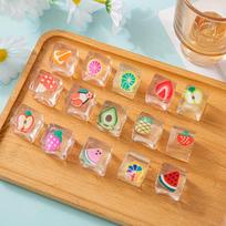 12/24 vnt. minkštas, tampomas vaisinis ledo kubas Kawaii spaudomas žaislas Streso malšinimui Pokštas Šventės dovanų maišelio užpildai beige
