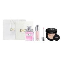DIOR Perfume Enchanting Lip Gloss + Makeup Locking Cushion + Flower Sweetheart Makeup and Set Gift Box Gift Bag Edition Creamy Skin Concealer Water rožinė